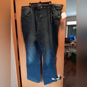 Mens Size 48 By 30, Abstract Relaxed Fit Dark Blue Men's Jeans